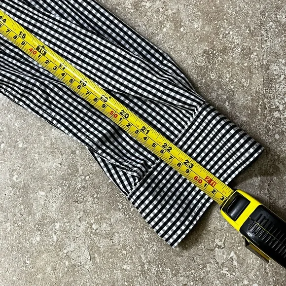 Chaps Stretch Black and White Checkered Men's Button Down Shirt - Picture 6 of 6